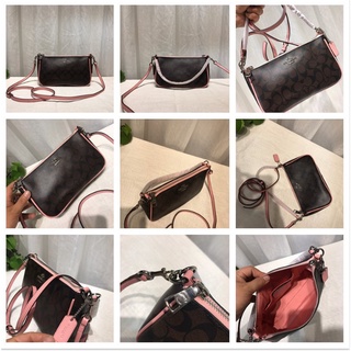 COACH แท้ F58321 กระเป๋าสะพายข้าง MessengerBag กระเป๋าสะพายข้างผู้หญิง(ตั๋วเล็ก + ถุงกระดาษ + ถุงเก็บฝุ่นผ้า + ใบ