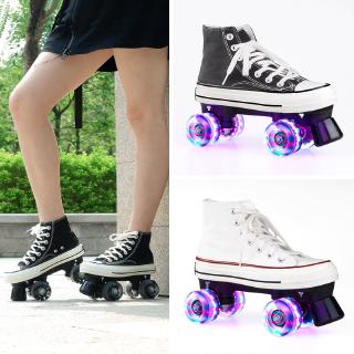 adult double canvas roller skates flash roller skates four roller skates