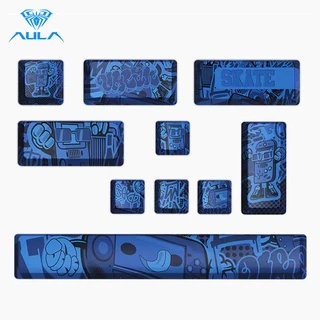 Aula PBT ปุ่มกดคีย์บอร์ด 10 คีย์ 3 สี คุณภาพสูง ถอดออกได้ กันลื่น ทนต่อการสึกหรอ
