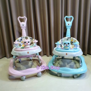 🔥B2🔥รถเด็กหัดเดิน เจ้าแมวเหมียว สีพาสเทล มีด้ามเข็น มีเสียงด…