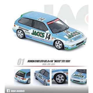 INNO64 1/64 : IN64-EF9-JAC91 : Honda Civic EF9 #14 JACCS JTC 1991