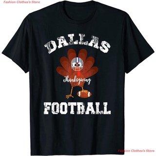 เสื้อยืดคอกลมFashion Clothess Store 2021 Dallas Thanksgiving Day Football Texas Distressed Turkey T-Shirt เสื้อยืดผ้าฝ้