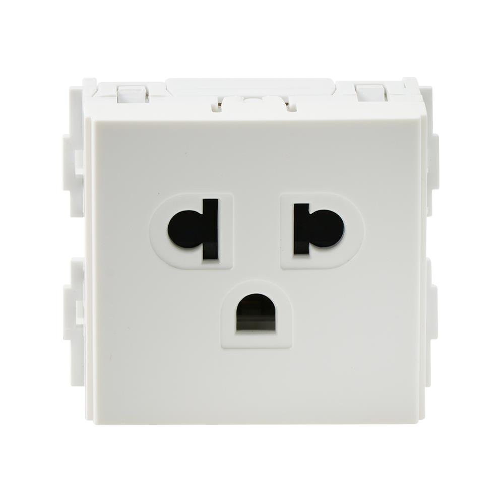 เต้ารับเดี่ยวมีกราวด์ 3 ขากลมแบน HACO E-132 SINGLE SOCKETS HACO