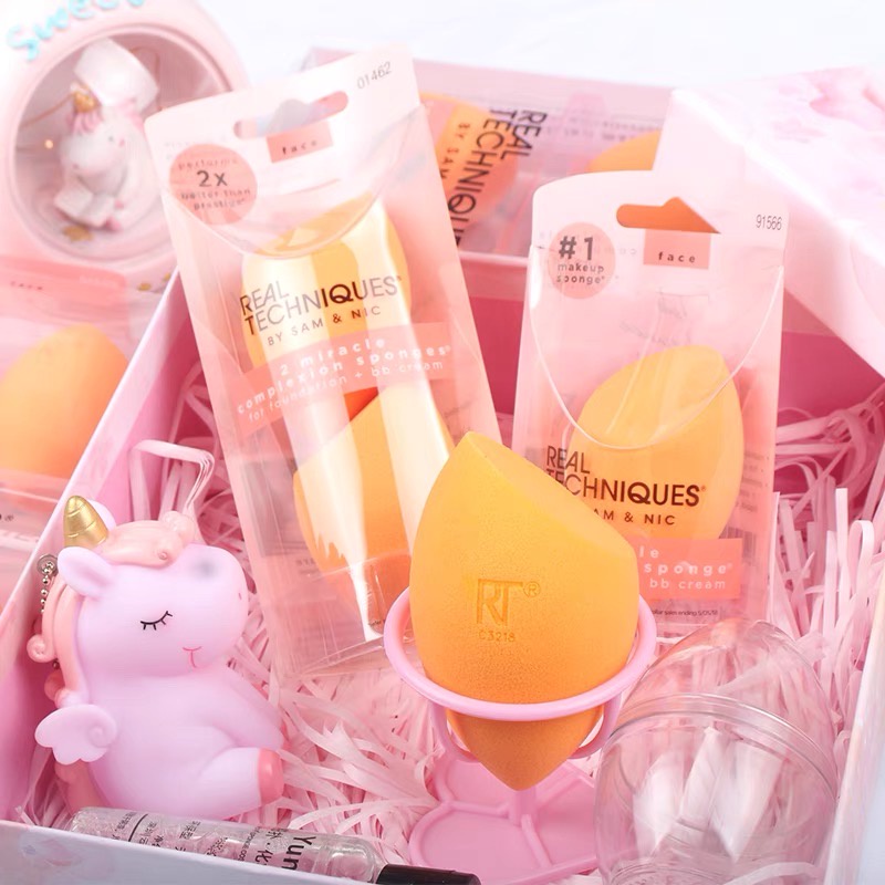 ฟองน้ำแต่งหน้า REAL TECHNIQUES Miracle Sponges ทรงหยดน้ำปาดเฉียง แพค 1 และ 2 ชิ้น