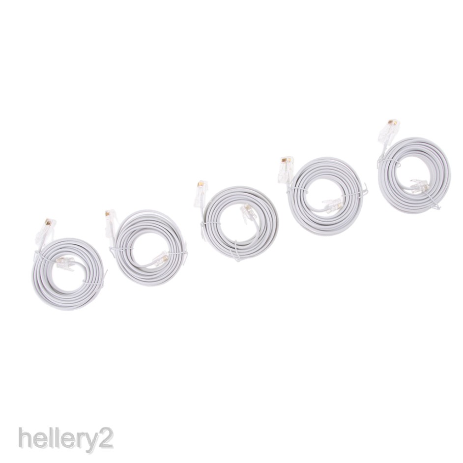 5Pieces RJ45 to RJ11 Telephone Modem Line Cable DSL Cord 8P4C 6P4C ...