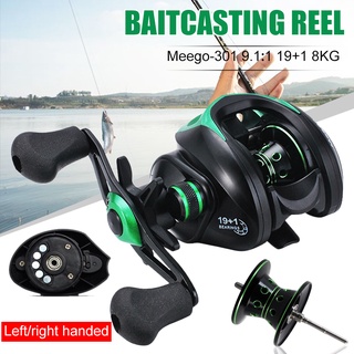 รอกเบทคาสติ้งสูงสุด 8KG Drag Fishing Reel 10-Gear Magnetic Brake 19 + 1BB 9.1: 1 อัตราทดเกียร์น้ำเค็มน้ำจืด Fishing