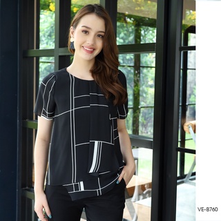 AMILA Blouse VE-B760 by VERONIQA วินเทจ แขนสั้น IGPU22-4