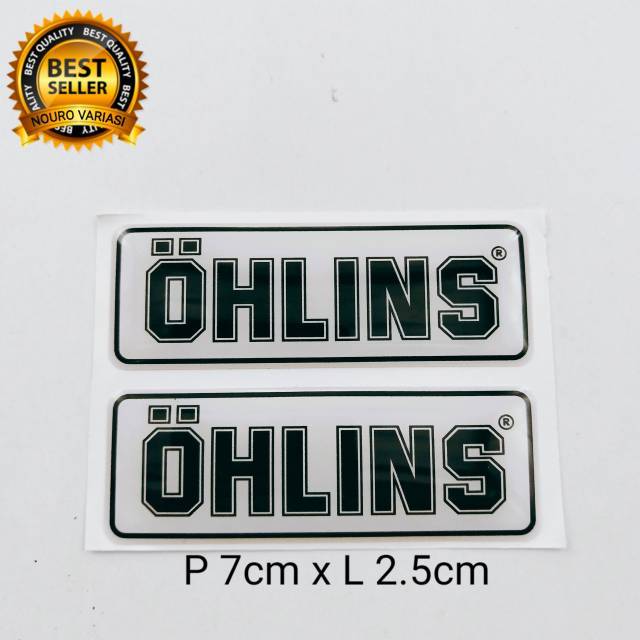 Putih โลโก้ตราสัญลักษณ์ OHLINS 3d สีขาว คุณภาพดีที่สุด 2 ชิ้น