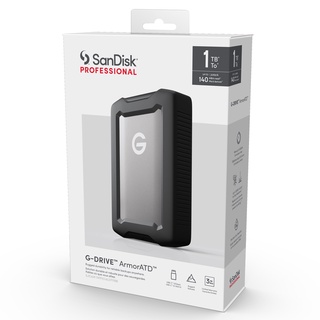 SanDisk Professional 1TB G-DRIVE ArmorATD, Rugged, Durable portable external HDD, Up to 140MB/s,  USB-C (5Gbps), USB 3.2 Gen 1 (SDPH81G-001T-GBAND) ประกัน Synnex 3 ปี