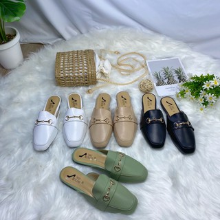 shoes be friend(อะไหล่ทองหนังนิ่ม) รองเท้าเปิดส้นหนังนิ่มมากเกรดขึ้นห้าง สวมใส่ได้ทุกชุด เหมาะกับทุกเทศกาล พร้อมส่งทุกสี