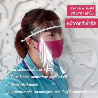 Face Shield เฟสชิวล์ แบบคาดศีรษะ ขนาด 24x32 ซม