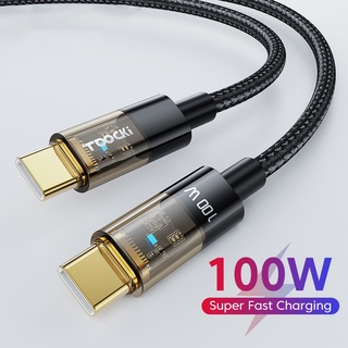 สายชาร์จเร็ว 100W Type C เป็น Type C USB 4.0 พร้อมไฟ LED USB-C ชาร์จเร็ว