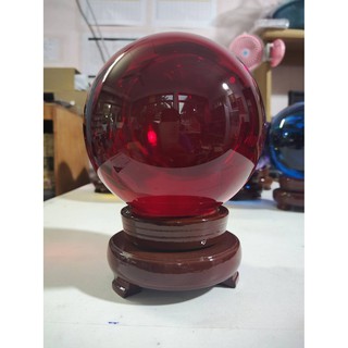 ลูกแก้ว ใส สีแดง  ขนาด15cm. เกรดเอ  Glass Marble Clear wonder