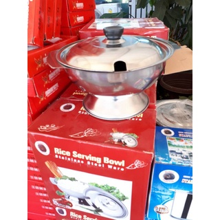 โถข้าวสแตนเลส พร้อมฝาปิด  Rice Serving Bowl (Stainless Steel Ware) ราคาถูก