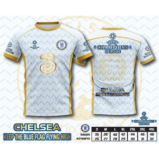 เสื้อบอลพิมพ์ลาย สโมสรฟุตบอล เชลซี  สีขาว แชมป์ Chelsea