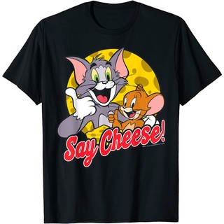 เสื้อยืด พิมพ์ลาย Tom And Jerry Say Cheese Portrait สําหรับผู้ใหญ่Size S-5XL