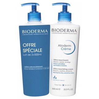 Bioderma Atoderm Ultra-Nourishing Fragrance-Free Cream 2 x 500ml