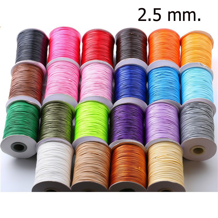 ** ขายยกม้วน ** เชือกคอตตอน 2.5 mm. เชือก wax เชือกหนังเกาหลี เลือกขนาดและสีด้านในตัวเลือกนะคะ