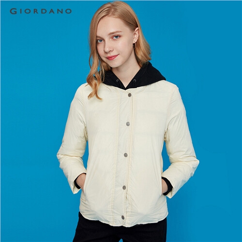 GIORDANO WOMEN Button closure lightweight down jacket 13379804