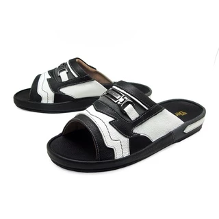 TAYWINแท้ เทวินทร์แท้ รองเท้าแตะพื้นหนา SKF-27 Size39-47 หนังปั่นนิ่มสีดำ-ปั่นนิ่มสีขาว-กลับเทาสีอ่อน