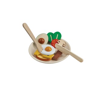 PlanToys 3611 BREAKFAST ของเล่นไม้ชุดอาหารเช้า ของเล่นไม้ ของเล่นบทบาทสมมติ role play ของเล่นสำหรับเด็กอายุ  3 ขวบขึ้นไป