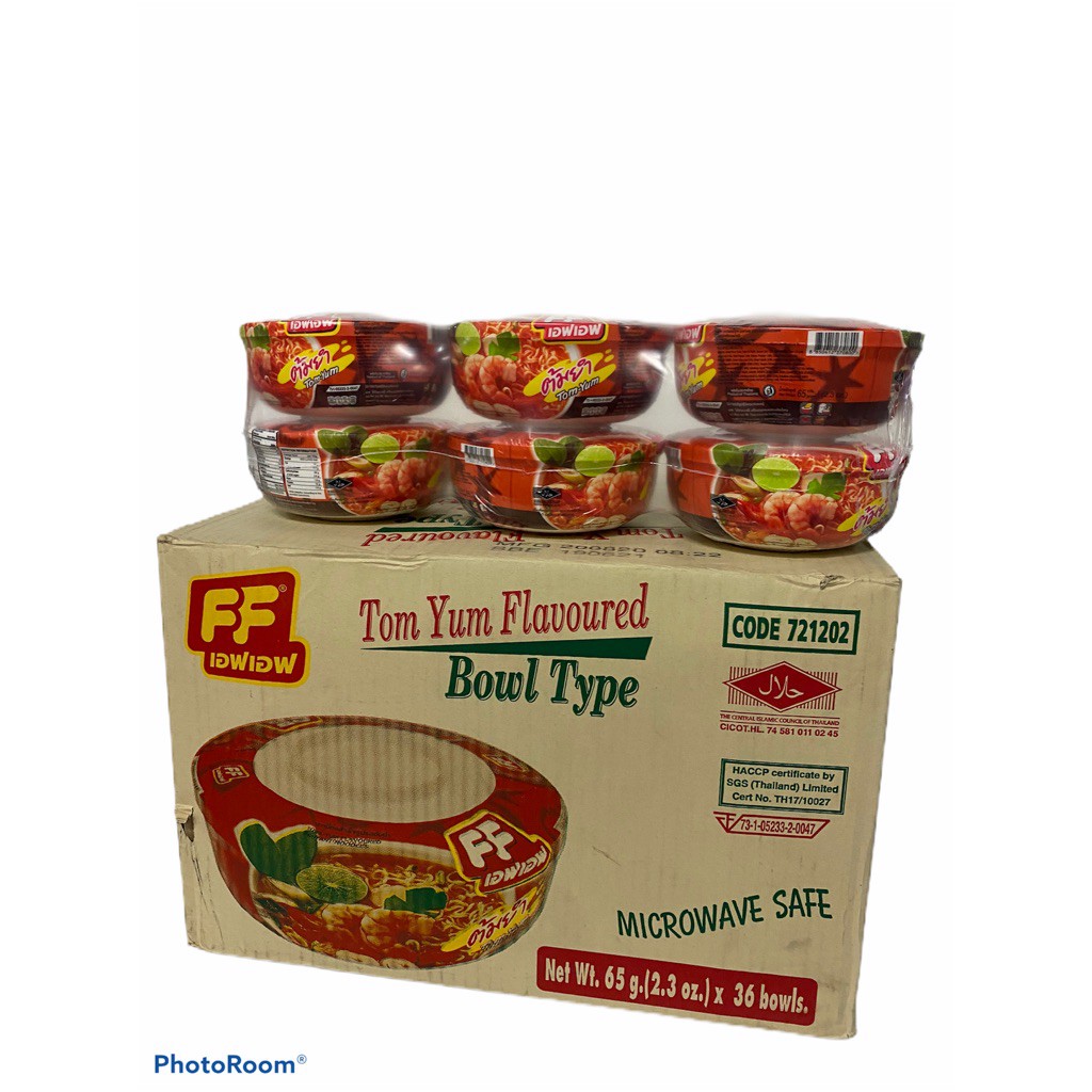 บะหมี่กึ่งสำเร็จรูปFF รสต้มยำกุ้ง 1ลัง/6แพค/36ถ้วย!! ราคาส่ง