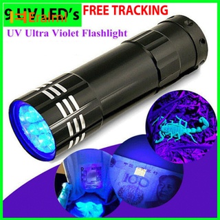 Eralml ไฟฉายอัลตราไวโอเลต 9 Uv Led อเนกประสงค์ เรืองแสง ขนาดเล็ก แบบพกพา กันน้ํา