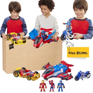 Playskool Heroes Marvel Super Hero Adventures Figure and Jetquarters Vehicle Multipack, 3 Action Figures and 3 Vehicles