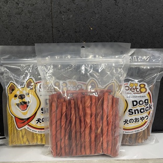 แท่งหนังเกลียว ขัดฟัน (Twisty Stick) รสไก่ ตับ เนื้อ ขัดฟัน no cal no fat 450g