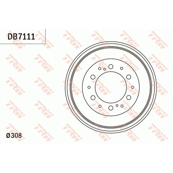 TRW ดรั้มหลัง Commuter คอมมเูตอร์2.5 (KDH200), (KDH220) (KDH222), 3.0 (KDH223) DB7111
