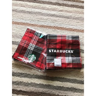 ถุงผ้า starbucks ของแท้! ลายสก๊อตสีแดง