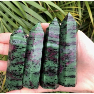 1 Piece Natural Ruby Zoisite Tower, Quartz Tower, Crystal Point, Healing Crystals, Ruby Zoisite Point, Obelisk Crystals
