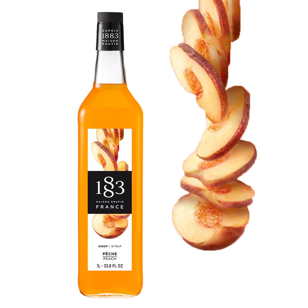 1883 PEACH FLAVORED SYRUP 1000 ml.  (1883 น้ำเชื่อมกลิ่นพีช 1000 มล.)