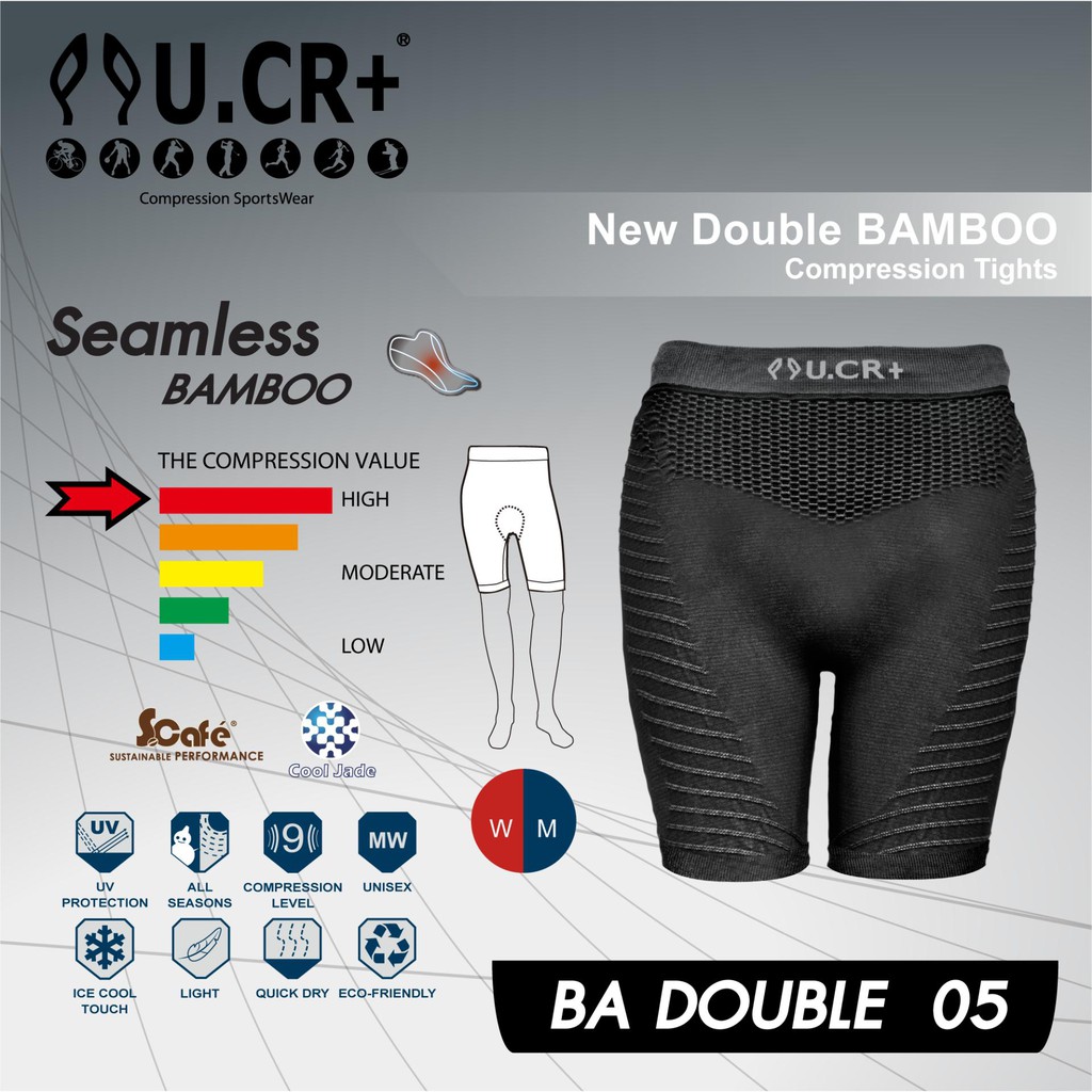 U.CR+ รุ่น DOUBLE BAMBOO กางเกงออกกำลังกายขาสั้น (5 ส่วน)