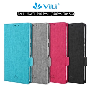 Vili Fashion PU Leather Soft TPU Casing Huawei P40 Pro Plus Magnetic Buckle Flip Cover Huawei P40 Pro+ 5G Wallet Case Card Holder Stand