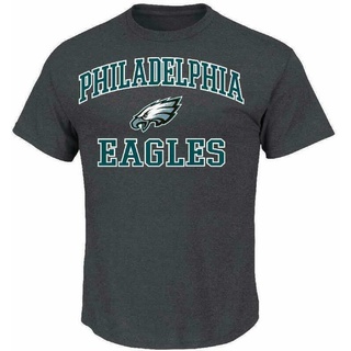 คอลูกเรือเสื้อยืดคอกลมเสื้อยืด พิมพ์ลาย Philadelphia Eagles Nfl สไตล์วินเทจ สําหรับผู้ชายผ้าฝ้ายแท้