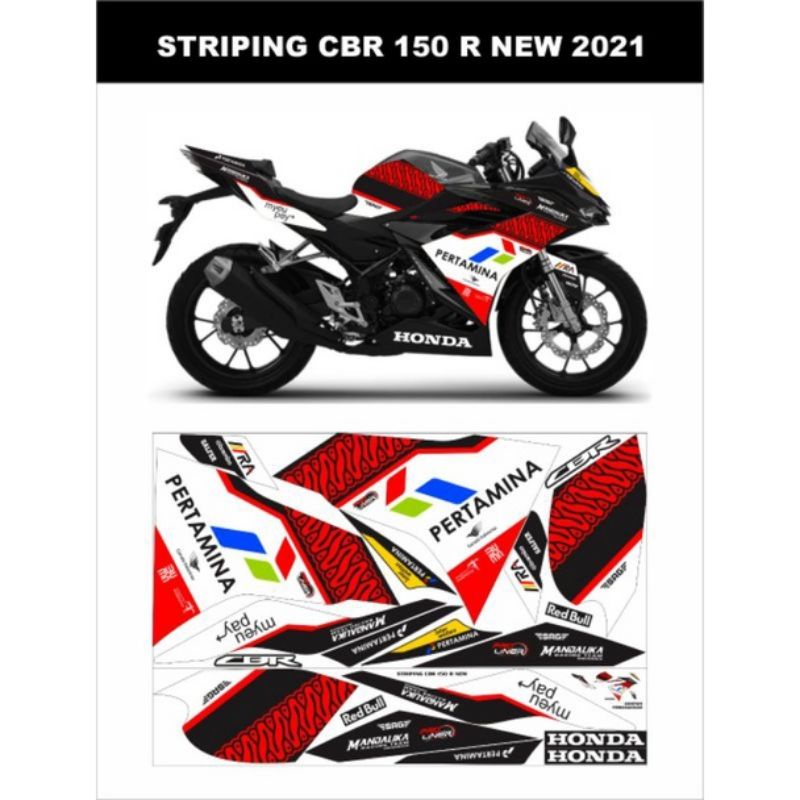 แถบ CBR 150R K45R 2021 2022 MANDALIKA EDITION / สติ๊กเกอร์ดีคอลใหม่ทั้งหมด HONDA CBR 150 R ใหม่ 2021