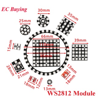 โมดูลแผงควบคุมหลอดไฟ LED RGB WS2812 WS2812B 1 2 4 7 9 16 25 32 64 Bit WS 2811 5050 5V หลากสี สําหรับ Arduino