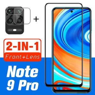 ♔P&amp;M♚2 in 1 ฟิล์มกระจกนิรภัยป้องกันรอยหน้าจอสําหรับ redmi note 9s pro max lens