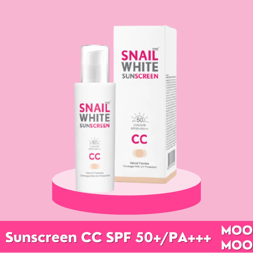 ครีมกันแดด สเนลไวท์ ซันสกรีน ซีซี ครีม SNAIL WHITE Namu Life Snailwhite Sunscreen CC Cream SPF 50+/P