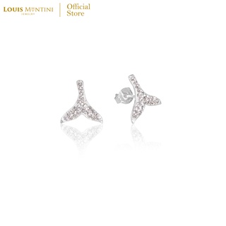 Louis Montini (Jewelry) Sterling Silver 925 Earrings ต่างหูเงินแท้ 92.5% ต่างหูผู้หญิง รูปหางนางเงือก LJER48