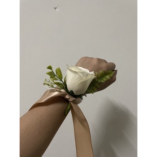 ✨ส่งต่อ✨ริบบิ้นข้อมือเพื่อนเจ้าสาว งานHand made มัดโบว์ได้+มัดได้หลายแบบ
