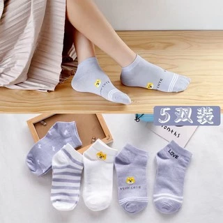 ถุงเท้า ข้อสั้น ถุงเท้าเกาหลี มี8แบบให้เลือก (1 แพคมี 5ลาย) ใส่ได้ทั้ง ช/ญ🧦🧦