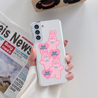 เคสโทรศัพท์มือถือแบบนิ่ม ใส ลายการ์ตูนกระต่ายน่ารัก สําหรับ Samsung S20 FE S8 S9 S10 S21 Plus S22 Ultra S21 FE Note 8 9 10 Plus 20 Ultra 5G