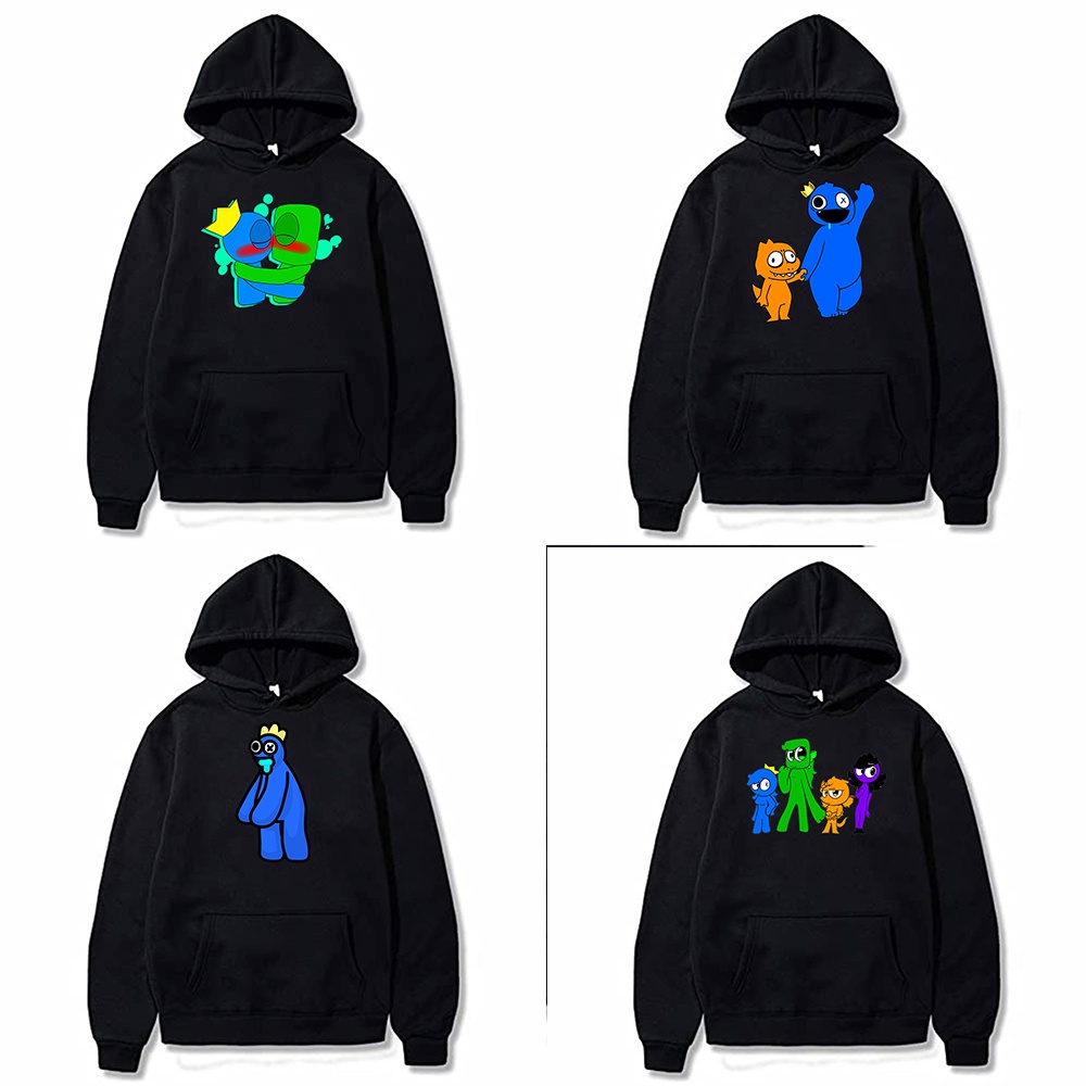 Rainbow Friends Obby Horror Roblox Hoodie 250g Heavyweight เสื้อกันหนาวผู้ชายผู้หญิงเสื้อสวมหัว Unis