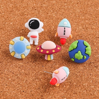 5 Pcs Creative Cartoon Space Series Thumbtacks Lovely KT Board/Map Board/Photo Wall Deco DIY Pushpins