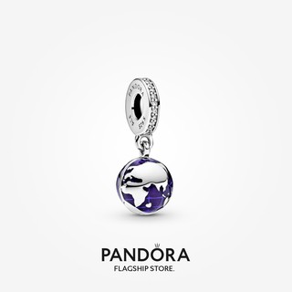 Pandora จี้ดาวเคราะห์ สีฟ้า ของขวัญวันเกิด สําหรับสุภาพสตรี p825