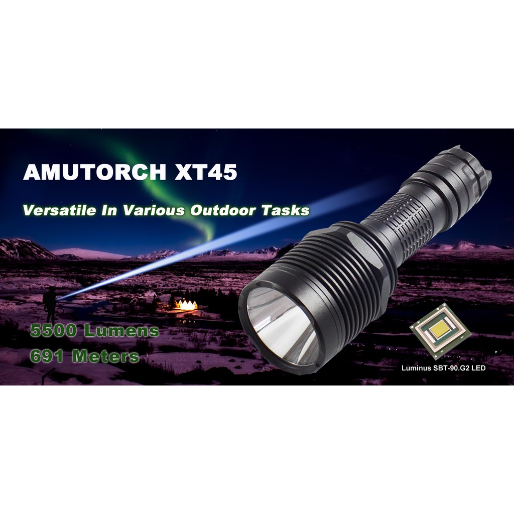ไฟฉายแรงสูง AMUTORCH XT45 Luminus SBT-90.G2 LED 5500Lumens 691 เมตร