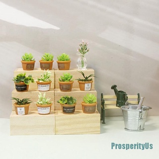 (Prosperityus) กระถางต้นไม้จิ๋ว 4 ชิ้น สําหรับบ้านตุ๊กตา 1:12 Diy