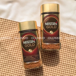 Nestlé: Nescafé Gold เนสกาแฟโกลด์ กาแฟดำรสนุ่มระดับพรีเมี่ยม (ความเข้มระดับ 7) ขวดแก้ว